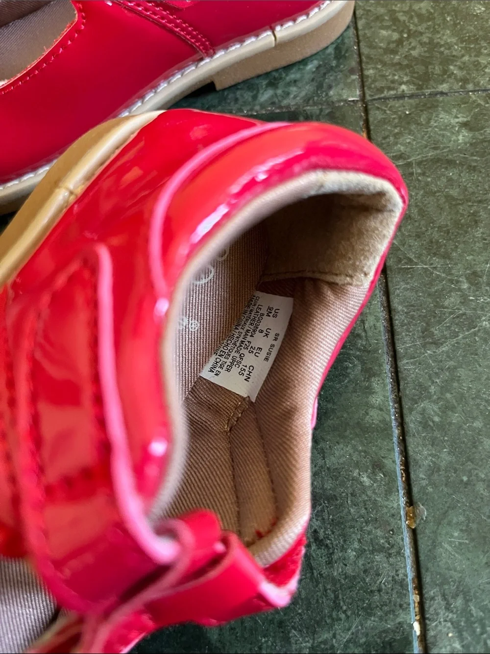 Stride Rite Shiny Red Patent T-Strap Mary Jane Shoes